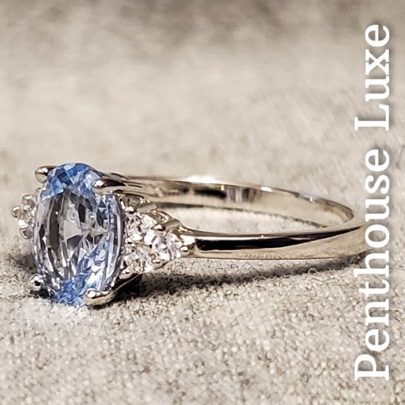 SOLID 925 Sterling Silver Sky Blue Topaz Ring - Picture 3 of 6